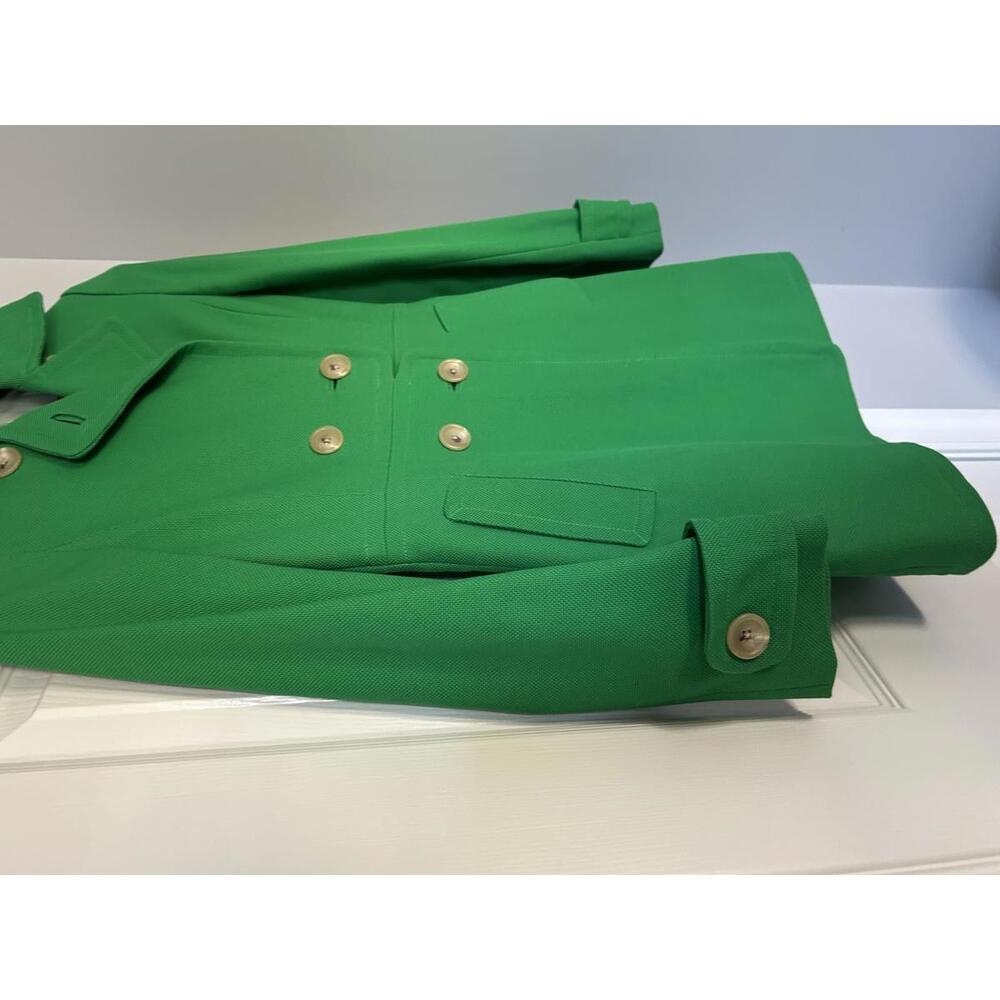 Banana Republic Green Textured Double-Breasted Coat Size Small